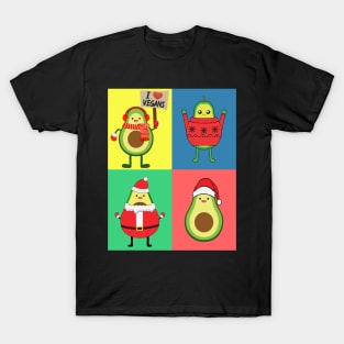 Avo Vegan Christmas pop art T-Shirt